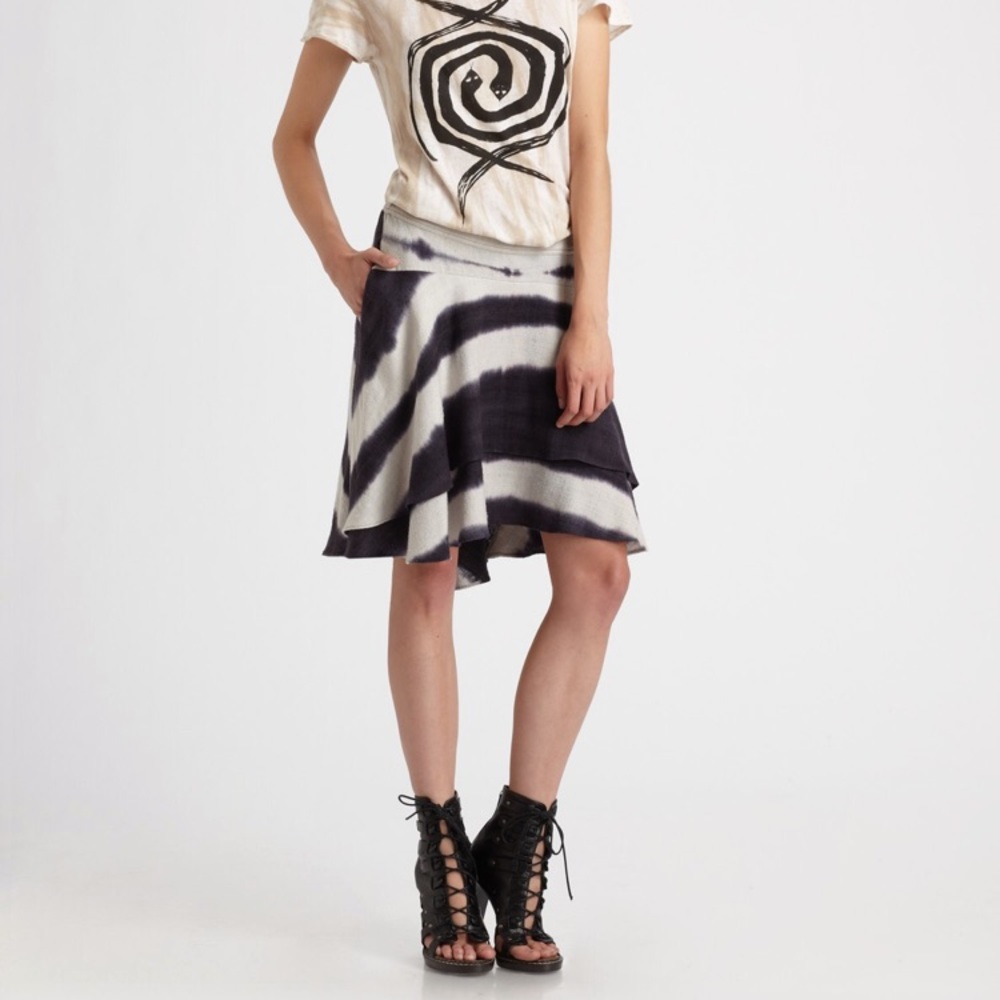 Kelly Wearstler dip dye silk country festival skirt L